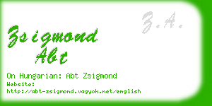 zsigmond abt business card